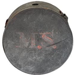 c. 1820 Early Militia Wooden Canteen, Initials of Owner with Painted M.S.