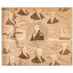1829 Andrew Jackson / Presidents Historical Printed Cotton Textile, Threads #70