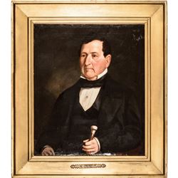 1856-Dated, Original Oil Painting of New Jersey Governor Aaron Ogden (1756-1839)