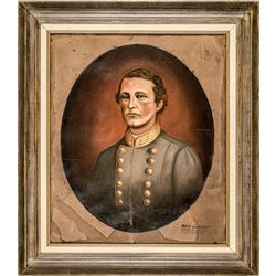 1860s Confederate Cavalry JOHN SINGLETON MOSBY aka: GRAY GHOST Oil Painting