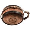 Image 2 : c. 1860 Civil War Era Large Wooden Camp Canteen with its Original Leather Strap!