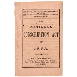 The National Conscription Act of 1863. - Rare Quality Original Civil War Booklet