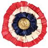 Image 1 : c. 1863 Civil War Patriotic Union Silk Rosette Ribbon with Naval Button