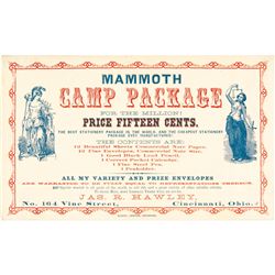 c. 1861 Civil War, Graphic Patriotic Stationery Kit Front Panel