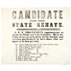 Image 1 : 1860s Printed Political Broadside - Liberty, MO., CANDIDATE FOR THE STATE SENATE