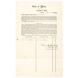 1863 Civil War Partially-Printed - For Whose Use Held - Document, State of Maine