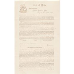 1863 Civil War State of Maine $200 Union Substitute Bounty Form