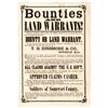 Image 1 : 1866 Civil War Broadside, BOUNTIES AND LAND WARRANTS !