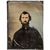 Image 1 : c 1860 Civil War Soldier Large Hand-tinted Tintype Photograph, possible  Officer