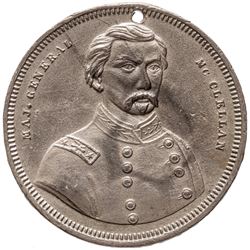 Civil War Dog Tag MAJ. GENERAL McCLELLAN Portrait with THE WAR OF 1861 ‘62 & ‘63
