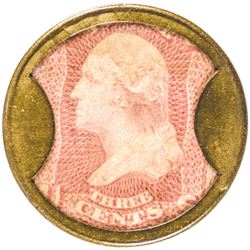 Encased Postage Stamp. EP-36, 3 Cents, BAILEY + CO. Philadelphia. 5 to 10 Known!