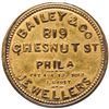 Image 2 : Encased Postage Stamp. EP-36, 3 Cents, BAILEY + CO. Philadelphia. 5 to 10 Known!