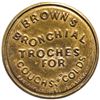 Image 2 : Encased Postage Stamp, EP-38, 3¢, BROWNS BRONCHIAL TROCHES Ch About Uncirculated