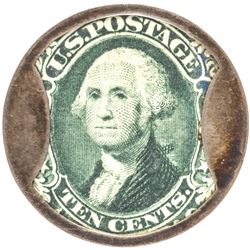 Encased Postage Stamp Unlisted EXPERIMENTAL / TRIAL PIECE with SILVER ENCASEMENT