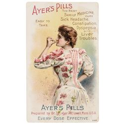 Four AYERS Encased Postage Merchant Related Advertising Trade Cards