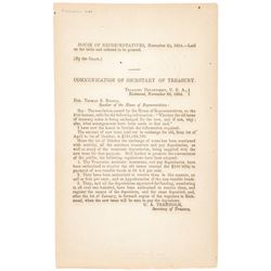 November 25, 1864-Dated Civil War Period Printed Document, Near Mint.