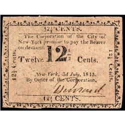 War of 1812 Era Corporation of the City of New York NY Note