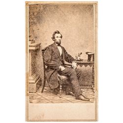 c 1861 Pres. Abraham Lincoln Original Carte de Visite Photograph by Mathew Brady