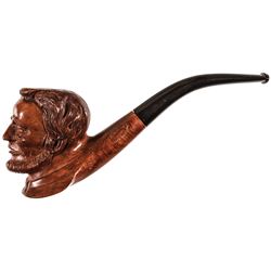 A. Lincoln, Algerian Briar Wood, Portrait Design Tobacco Pipe Unused