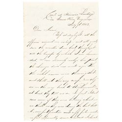 1862 Superb Content Officers Letter President Lincoln Visits with Gen. McClellan