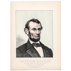 1865 Abraham Lincoln Sixteenth President of the United States - Color Lithograph