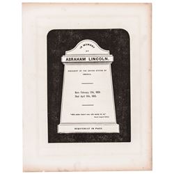 c. 1865 President Abraham Lincoln Mourning Period Memorial Broadsheet Advert.