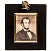 Image 1 : c. 1860s Civil War Era Miniature Painting of President Abraham Lincoln, Framed