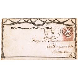 1865 Abraham Lincoln Illustrated Mourning Cover, We Mourn a Father Slain.