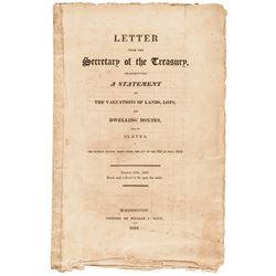 1816 First Edition US TREASURY Imprint Slave Value by State For Federal Taxation