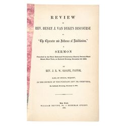 1860 Civil War Imprint: Review of Character... Abolitionism. by Henry J Van Dyke