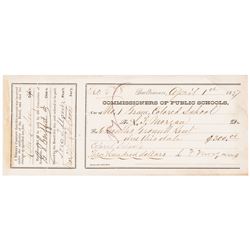 1877 Reverend L. Morgan, Colored School COMMISSIONERS OF PUBLIC SCHOOLS Reciept