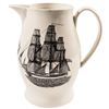 Image 2 : c 1800 George Washington Historical Liverpool Creamware Pitcher, US Ship + Eagle