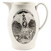 Image 1 : c. 1800 Historical Liverpool Creamware Memorial Pitcher Washington in Glory
