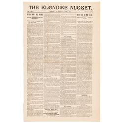 1899 Alaska Gold Rush Newspaper, THE KLONDIKE NUGGET, Dawson, Yukon Territory