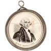 Image 1 : 1844 GEORGE WASHINGTON + HENRY CLAY American Nativist Pewter Rim Badge with Loop