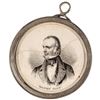 Image 2 : 1844 GEORGE WASHINGTON + HENRY CLAY American Nativist Pewter Rim Badge with Loop