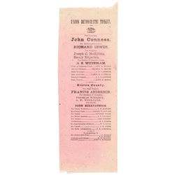 1861 California Gubernatorial Election Ballot Political + Abe Lincoln Related !