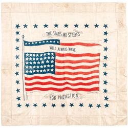 1888 Benjamin Harrison Presidential Campaign Silk Listed in Threads of History