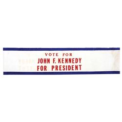 1960 John F Kennedy 70 In. Long Presidential Cotton Felt Campaign Body Sash Rare