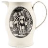 Image 1 : c 1800 American Eagle Liverpool Creamware Pitcher Washington, Franklin, Columbus