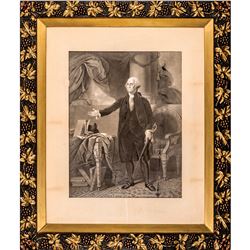 Huge Size GENERAL WASHINGTON Lansdowne Portrait Engraving in an Ornate Frame
