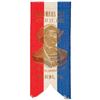 Image 1 : 1892 Patriotic COLUMBUS DAY SILK RIBBON, 400 YEARS, With Gilt Bust of Columbus