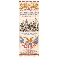 1893 Pair of Souvenir Ribbons from the Worlds Columbian Exposition, Chicago