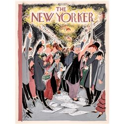 THE NEW YORKER Original Vintage Handpainted Cover Illustration Artwork NY Subway