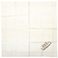 c. 1898 U.S. BATTLESHIP MAINE Embroidered Patriotic Handkerchief