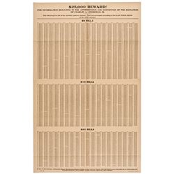 1932 Lindbergh Baby Kidnapping $25,000 Reward Broadside, Colonel H N Schwarzkopf