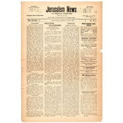 June 5, 1920-Dated Newspaper titled, Jerusalem News: An American Newspaper
