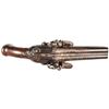 Image 2 : c. 1750 Scarce French Double Barrel Flintlock Pistol With Possible American Use