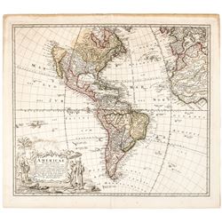 1746 MAP OF THE WESTERN HEMISPHERE titled: Americae Mappa Generalis By Homann