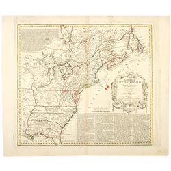 1777 Revolutionary War Map AMERICA SEPTENTRIKONALIS..., Homann Heirs, Nuremberg